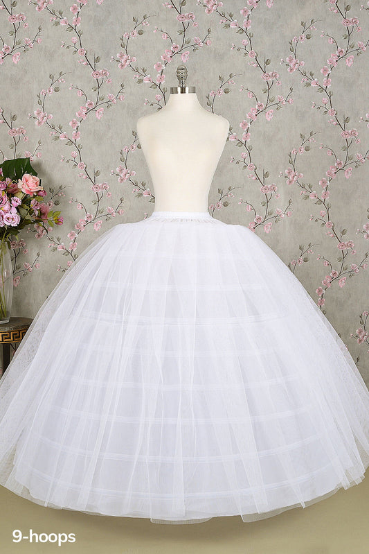 9 Hoops 2 Layer Tulle Premium Petticoat Puffy Quinceanera