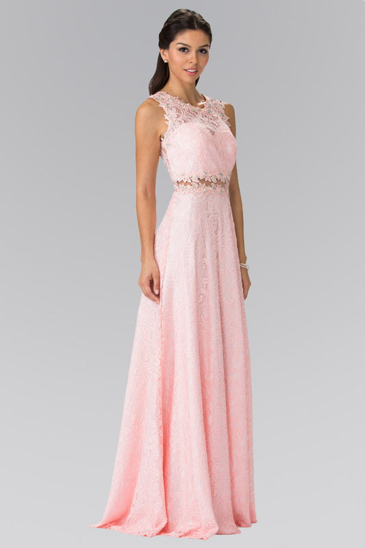 Black Blush Burgundy Champagne Navy Floor Length Sleeveless Lace Dress