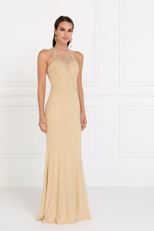 Burgundy Champagne Navy Jersey Illusion Sweetheart Mermaid Long Dress With Bead Embellished