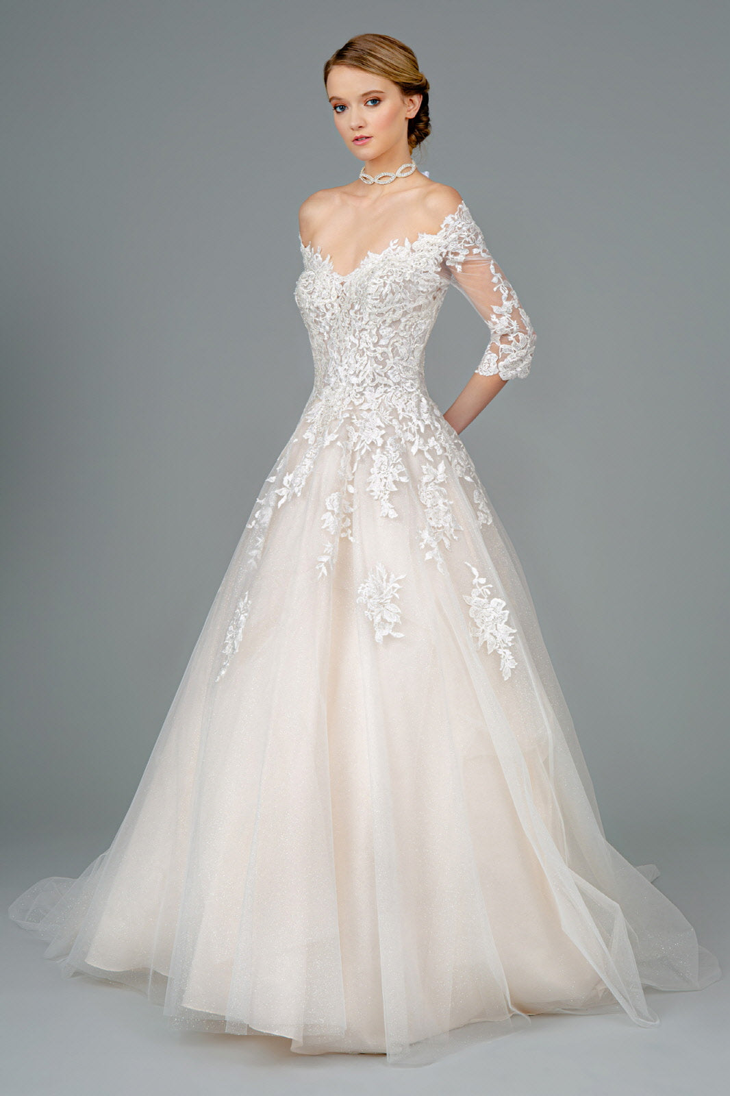 Ivory Cream Embroidered