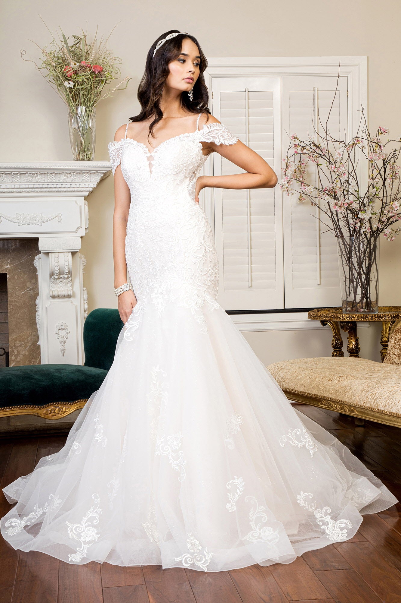 Illusion Sweetheart Embroidery Mesh Mermaid Wedding Gown W Tail