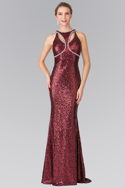 Black Burgundy Navy Rose Gold Royal Blue Jewel Embellished Sequin Long Dress