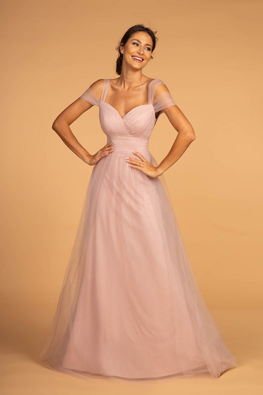 Bridesmaid Dresses/Navy Mauve Baby Blue Sweethearted Chiffon Long Dress With V Back