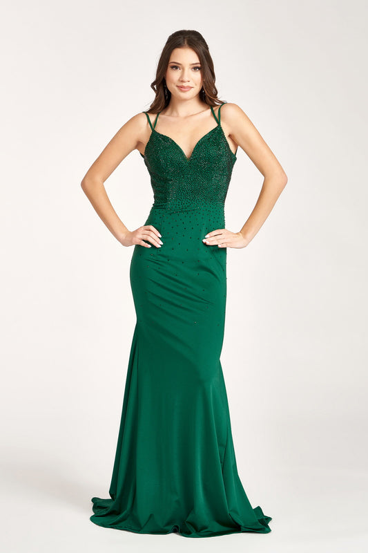 Sweetheart Neckline Jersey Mermaid Dress W Beads Embellished