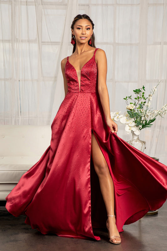 Illusion Sweetheart Neckline Satin A Line Dress W Lace Up Back