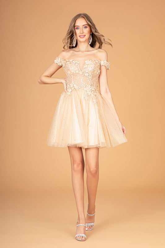 Illusion Sweetheart Mesh Babydoll Short Dress W Sheer Bodice